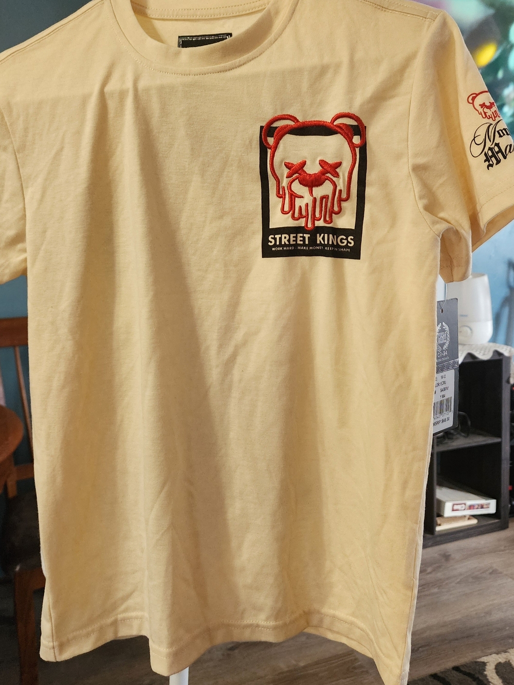 CR-24 Chrome Edge Boys/Girls  Cream Short Sleeve Graphic T-Shirt Sz 10/12 NWT